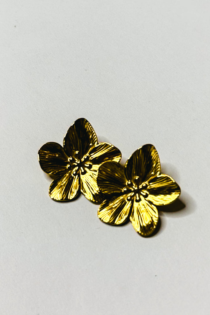 Gold Plated Flower Earrings