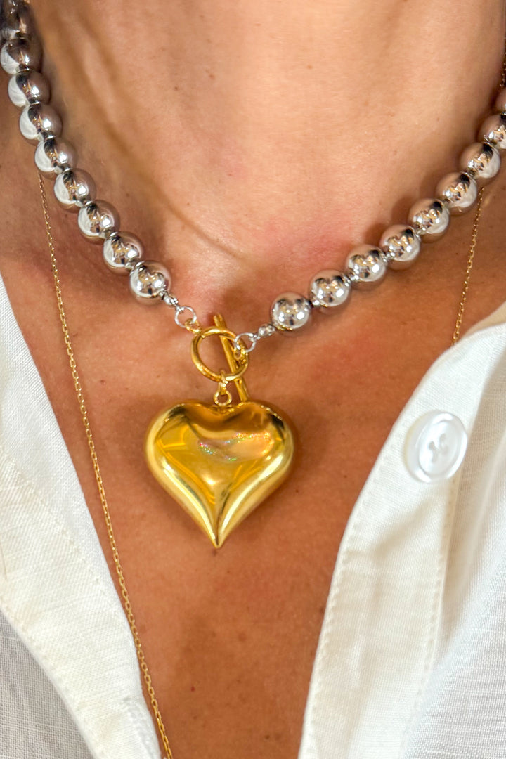 Heart of Gold Clip Necklace