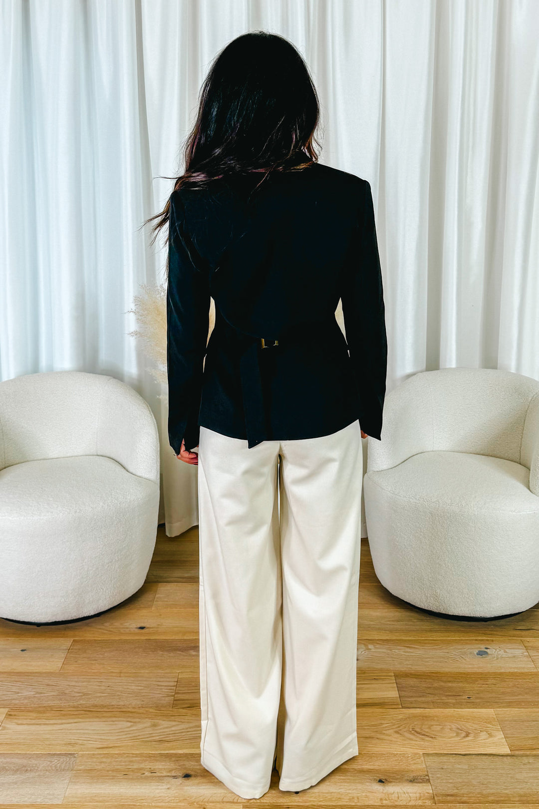 Jordan Two-Piece Bolero Blazer Set In Black