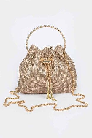 Women's Rhinestone Mesh Bucket Hand Bag — ERucks